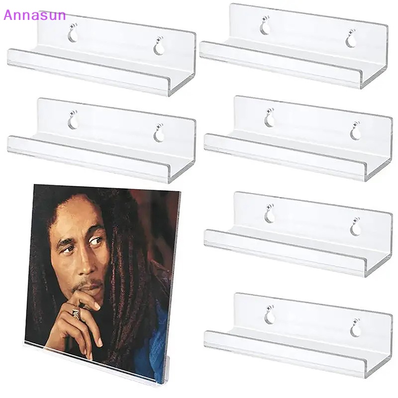 Annasun Clear Vinyl Record Shelf Wall Mount Vinyl Holder Acrylic Album Record Holder Display Your Daily LP For Home Decoration MY