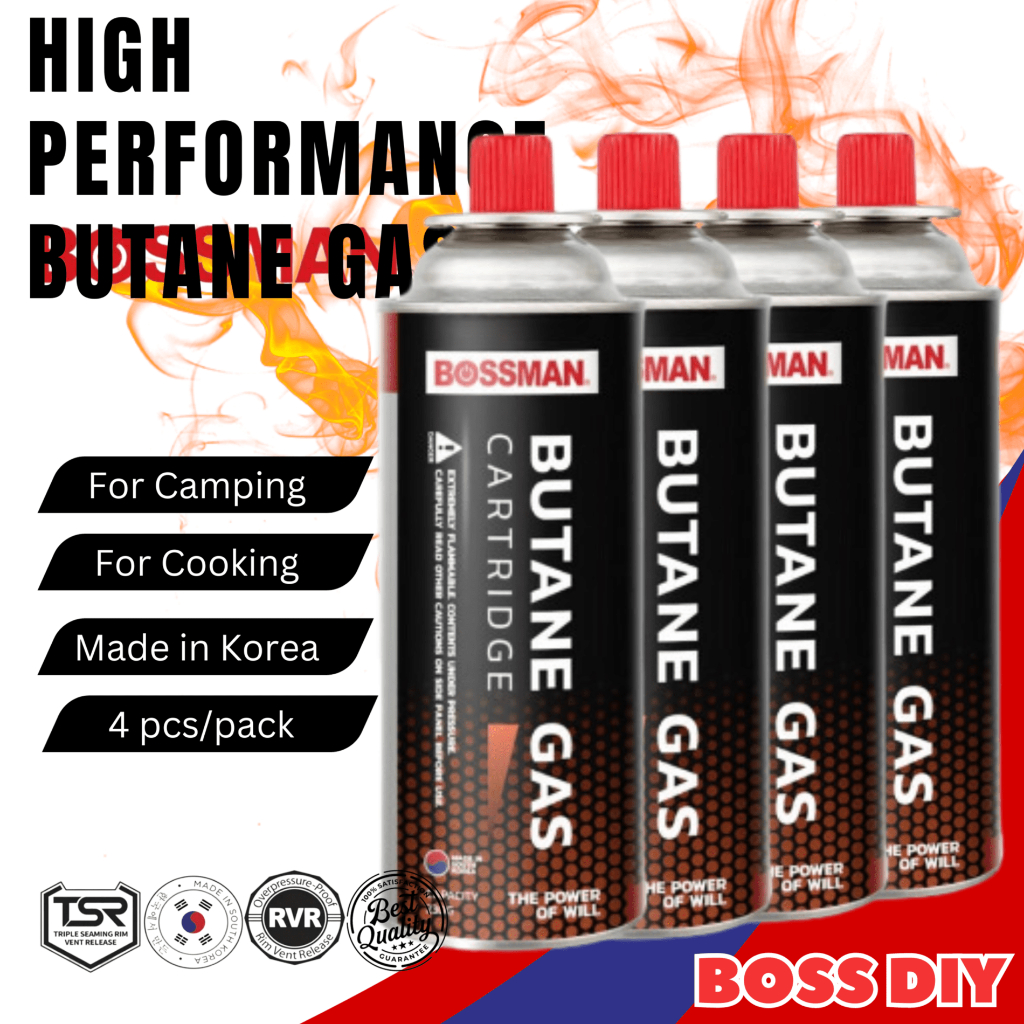 Anti Explode Korea Butane Gas Refill/Cartridge Bossman Burner Butane Gas Outdoor Picnic Camping Mini Gas Stove Dapur 4PC