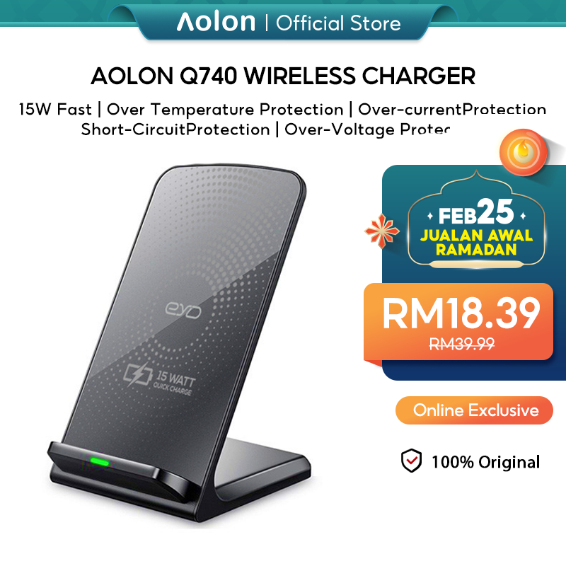 Aolon 15W Qi Wireless Charger Stand For iPhone 13 12 11 X Samsung Xiaomi Huawei Fast Charging Dock Station Phone Holder