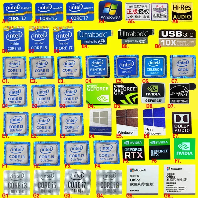 Applicable to notebook Intel computer core CPU sticker NVIDIA graphics card label mobile phone personality logo sticker