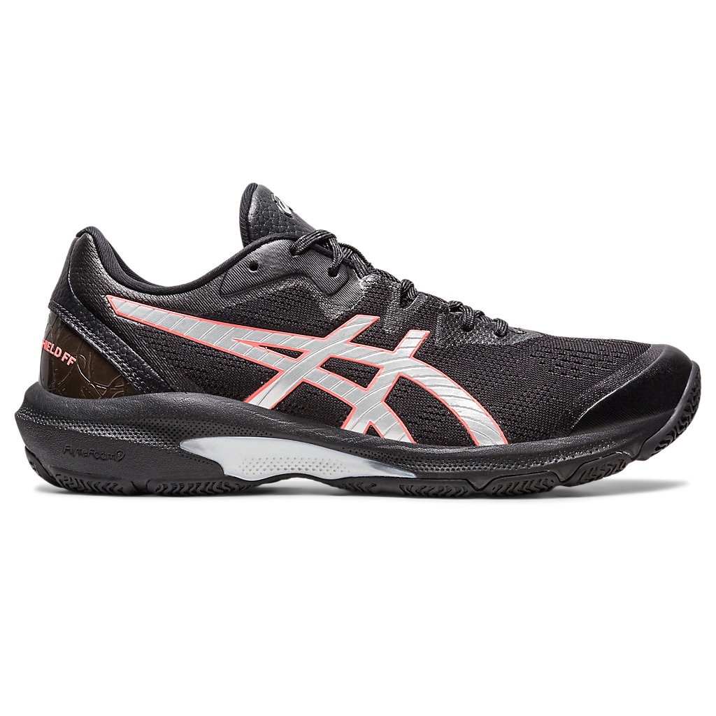 ASICS Netburner Shield FF Women Netball Shoes In Black/Pure Silver