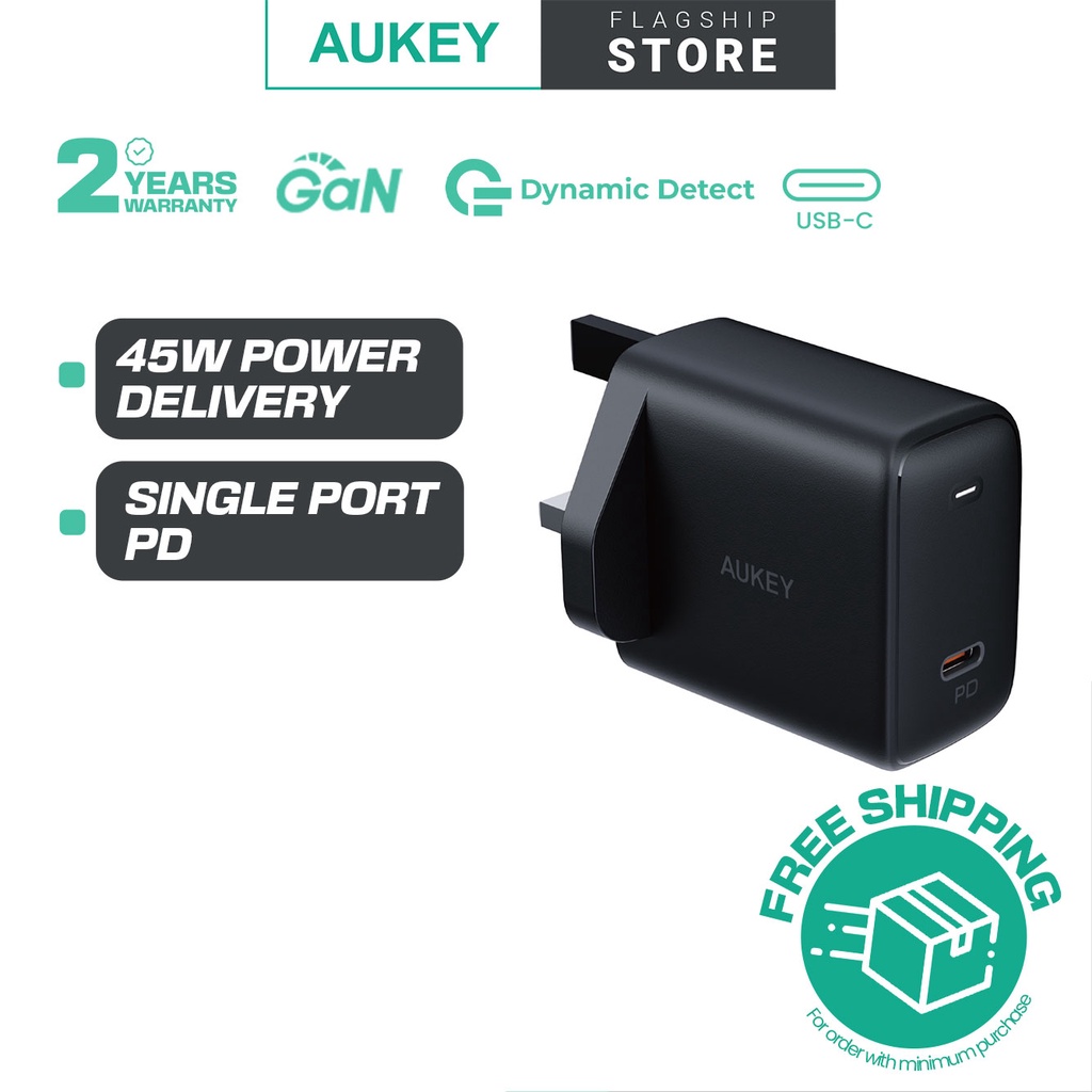 Aukey PA-F4 Swift 45W PD Wall Charger Adapter with GaN Power Tech