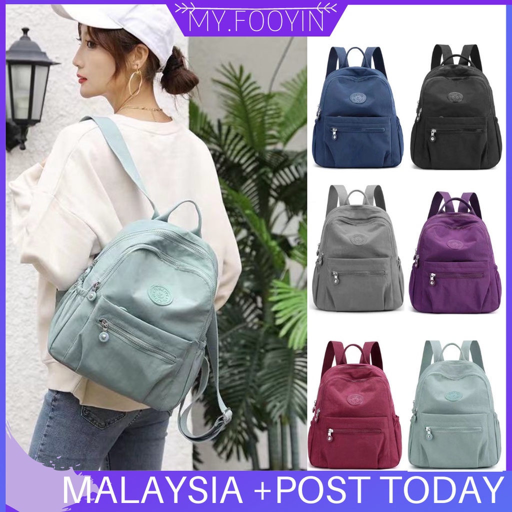 B07 READY STOCK MYFOOYINCanvas Oxford Nylon Backpack Women's Large-Capacity Backpack Stylish and Lightweight Travel Bag