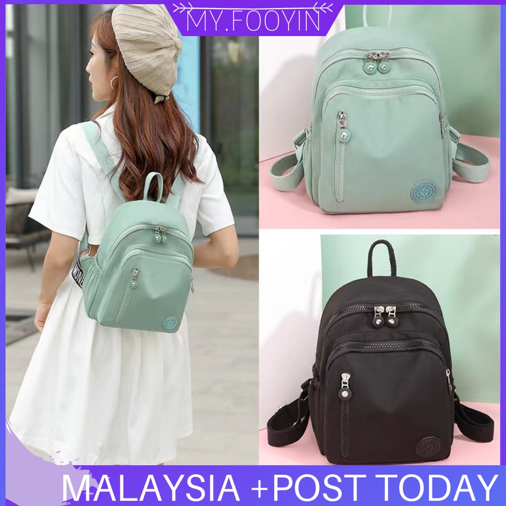 B43 READY STOCK Canvas Oxford Nylon Backpack Women's Large-Capacity Backpack Stylish and Lightweight Travel Bag