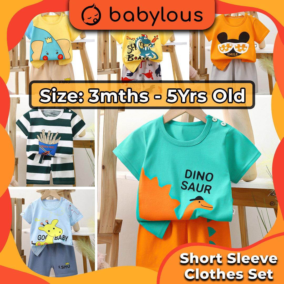 Baju Budak Lelaki Murah Kids Short Sleeve Clothes Set Tshirt Baju Baby Boy Girl Newborn Clothing Children Summer Wear