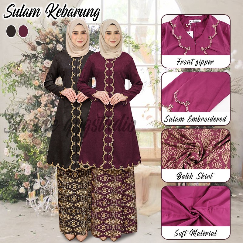 Baju Kebarung Batik Moden Baju Labuh Kebaya NikahTunang KEBARUNG SONGKET TABUR Kurung Sulam Ironless Bridesmaid Nikah