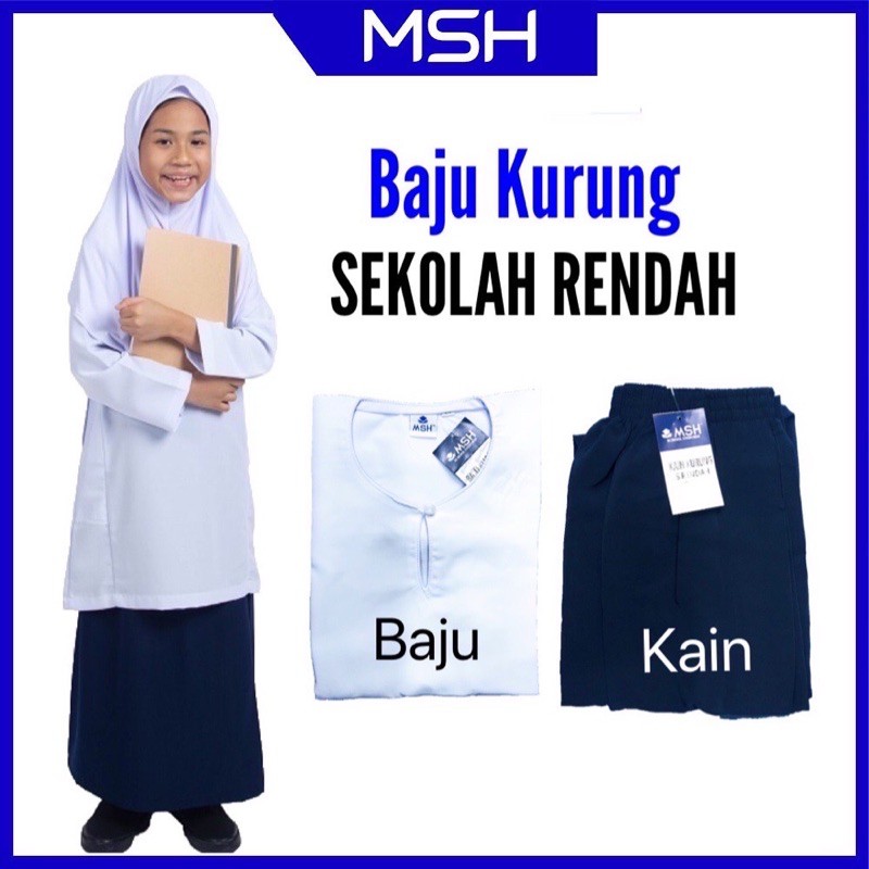 Baju kurung sekolah rendah (kain licin koshibo)#MSH