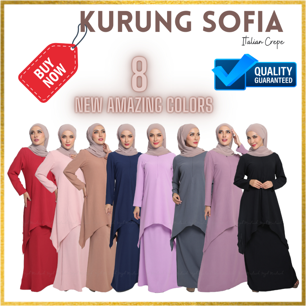 Baju Kurung Sofia ITALIAN CREPE | READY STOCK | SIZE {S TO 2XL}