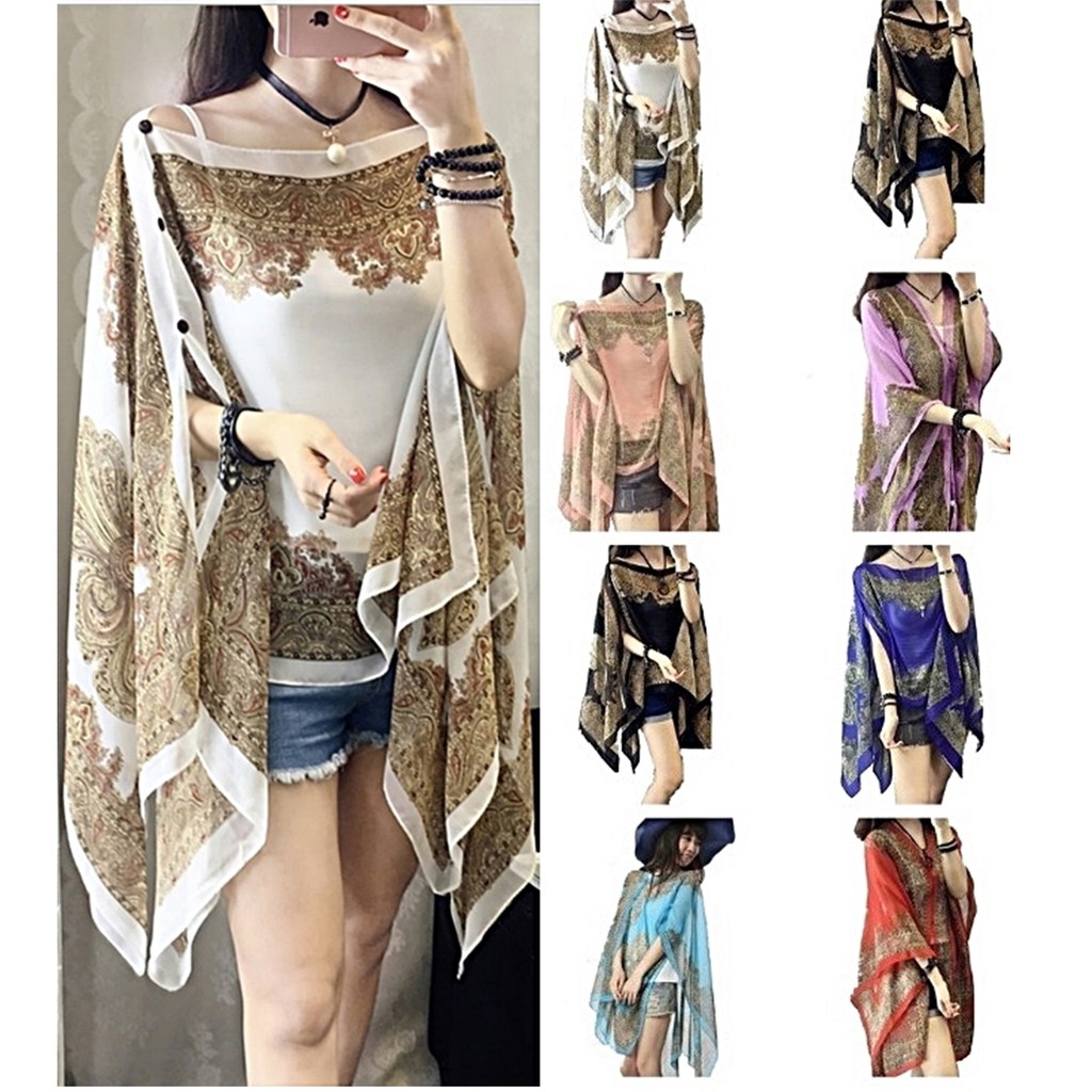 Baju Shawl Batik Silk Scarf Woman Clothing Scarf Baju Cantik Shawl Pantai Scarf Summer
