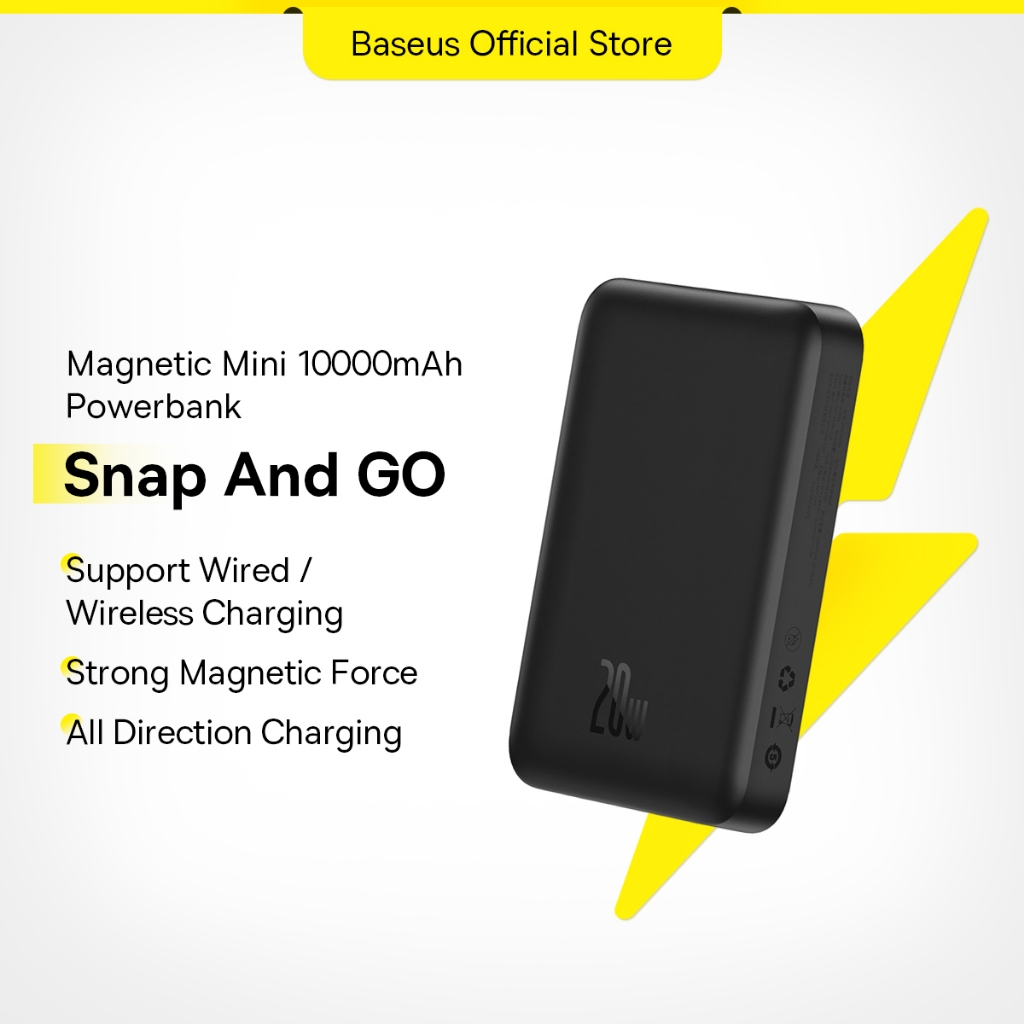 Baseus Power Bank 10000mAh Mini Magnetic Wireless Fast Charge with Auto-wake For iPhone 14