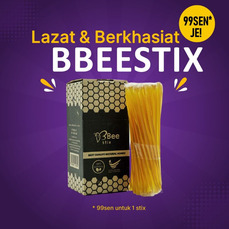 BBeestix Natural Honey Stix Madu Premium Snek Untuk Kanak-kanak Sedap & Berkhasiat