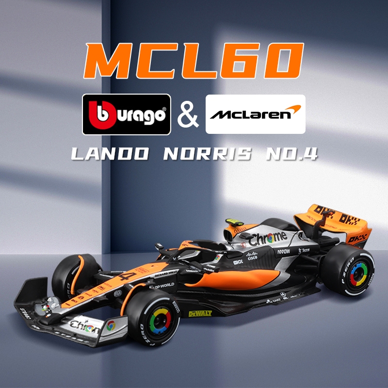 Bburago 1:43 2023 F1 Team Mclaren MCL60 NO.4 Lando Norris NO.81 Oscar Piastri P2 British GP Alloy Car Diecast Model Toy Collectible MCL36 #4 Lando Norris #3 Daniel Ricciardo Formula Racing Team Diecast Alloy Car Model Toy Collection