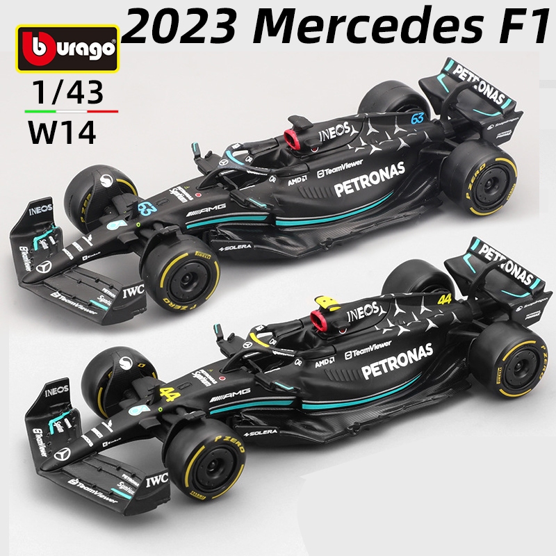 Bburago 1:43 2023 Mercedes-AMG PETRONAS F1 Team W14 Alloy Car Diecast Model Racing Luxury Vehicle Toy Lewis Hamilton Russell