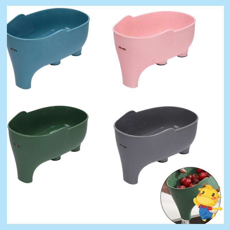 be> Elephant Shape Sink Organizers Sponge Holder Sink Food Catchers Drain Basket for Storage Vegetable Soap Sponge Dishc