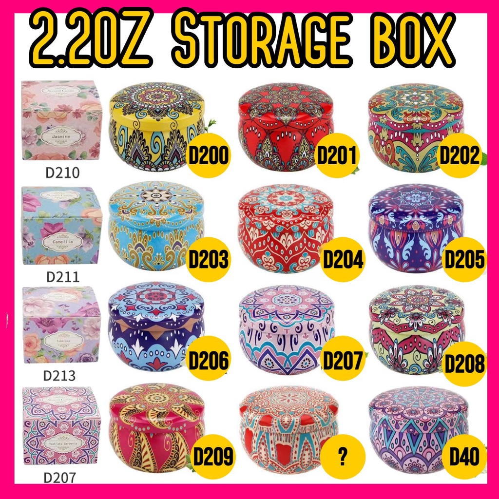 Bekas Tin Box Door Gift 2.2oz Tin Batik Tin Lilin Candle Holder Candy Storage Box Kenduri Kahwin Goodies Bekas Gula-Gula