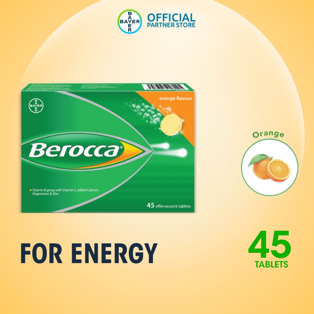 Berocca Orange Effervescent Tablets Multivitamin (1 Pack x 45 Tablets)