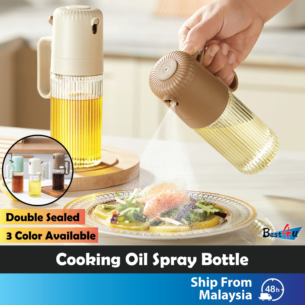 BEST4U 250ml Multifunction Oil Spray Bottle | Air Fryer Oil Sprayer Dispenser Bottle | Leak Proof Cooking Oil Pot