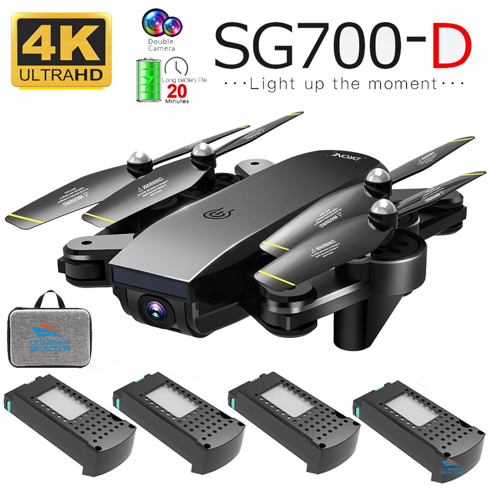 Better Choice Original SG700D 4K HD Drone Auto Follow Drone Dual Camera with WIFI FPV Professional Transmission 50 Times Zoom Control RC Quadcopter Drones SG 700D Ready Stock