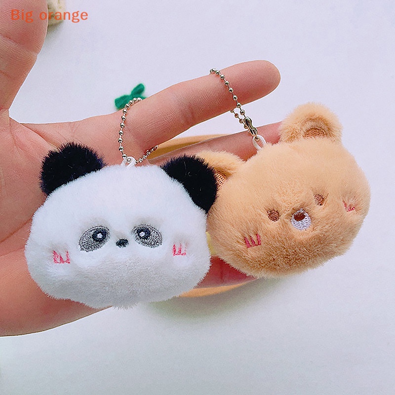 [Big orange] Cartoon Stuffed Plush Keyring Soft Cute Animal Series Rabbit Frog Doll Keychain Backpack Pendant Ornaments Girls Gift