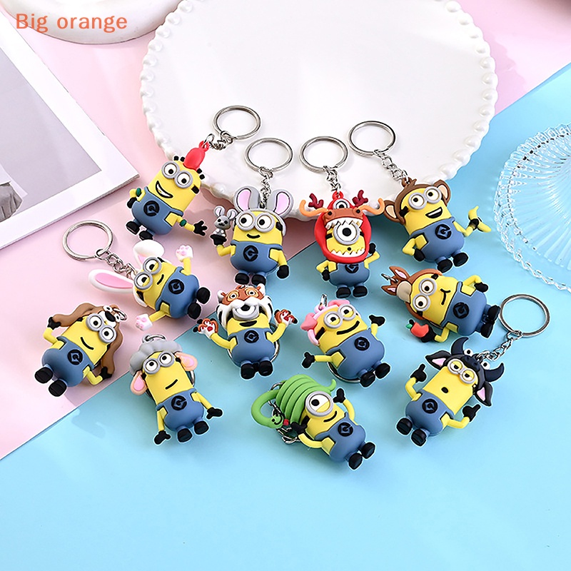 [Big orange] Kawaii Anime Figure Keychain Cute Cartoon Model Car Keychain Backpack Pendant Ornaments Accessories Kids Toys Gifts