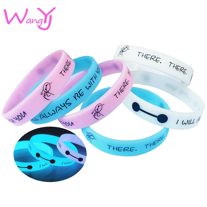 Big White Luminous Silicone Bracelet I Will Always Be with You Silk Screen Luminous Couple Wristband