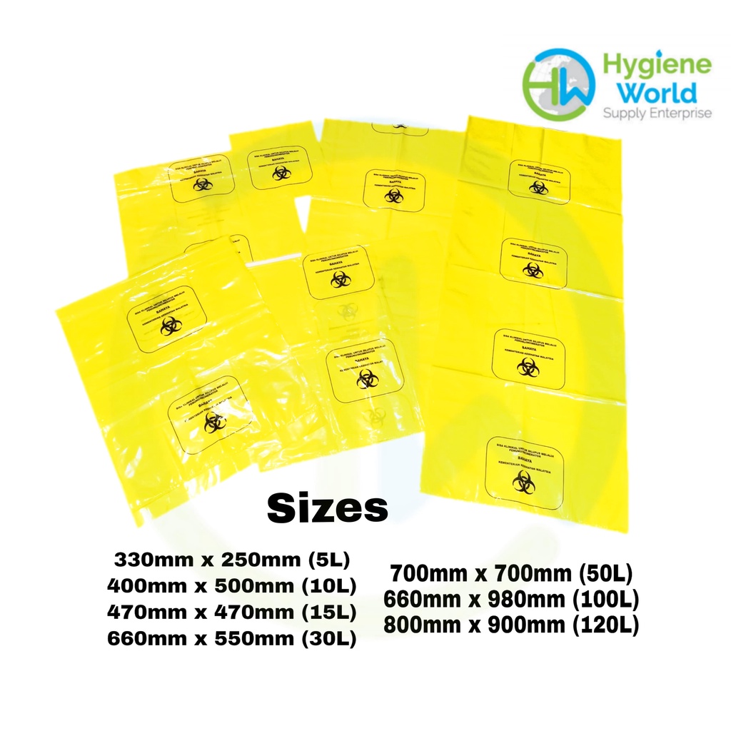 Biohazard Yellow Bag for Clinical Waste Disposal [PER PIECE] / FOR HOSPITAL / HEALTHCARE / CLINIC