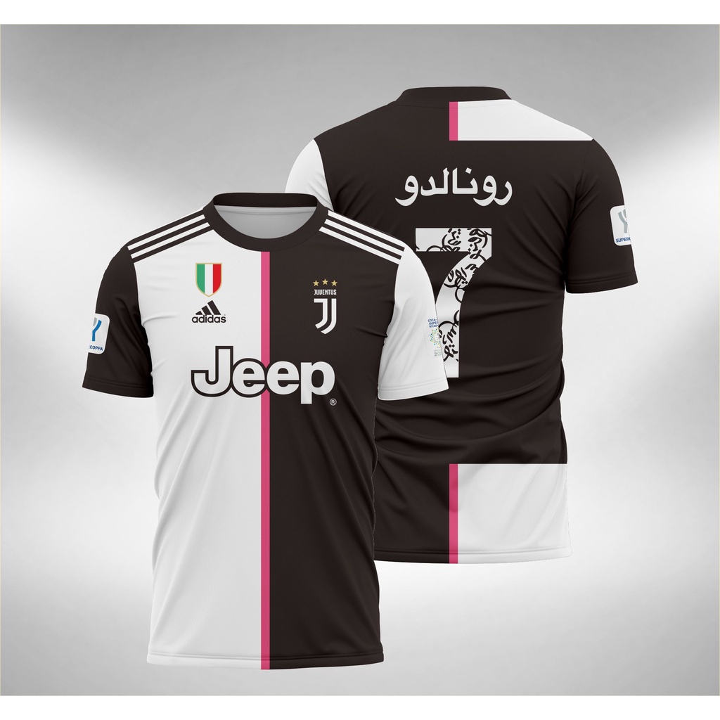 Black White Red Juventus Home Supercoppa Italian 2019 Jersey Ronaldo / Non Names Size XS S M L XL XXL XXXL for Men