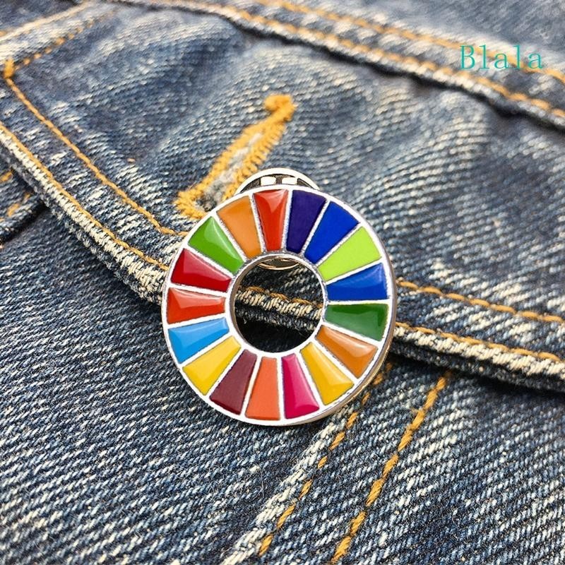 Blala United Nations SDGs Brooch The Sustainable Development Goals Rainbow Pin Scarf Pins Jewelry for Unisex