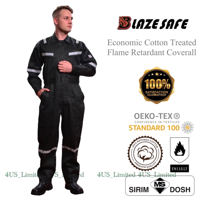 BLAZESAFE Fire Retardant Cotton Treated 200gsm Coverall (FRC)