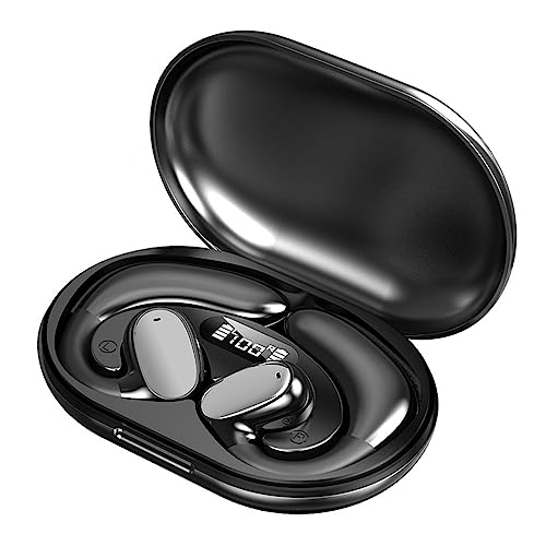 Bluetooth Headphones Wireless Earbuds, 80hrs Playtime Wireless Charging Case Digital Display, Sports Ear Buds with Earhook Premium Deep Bass, IPX7 Waterproof Over-Ear Earphones. (Black)