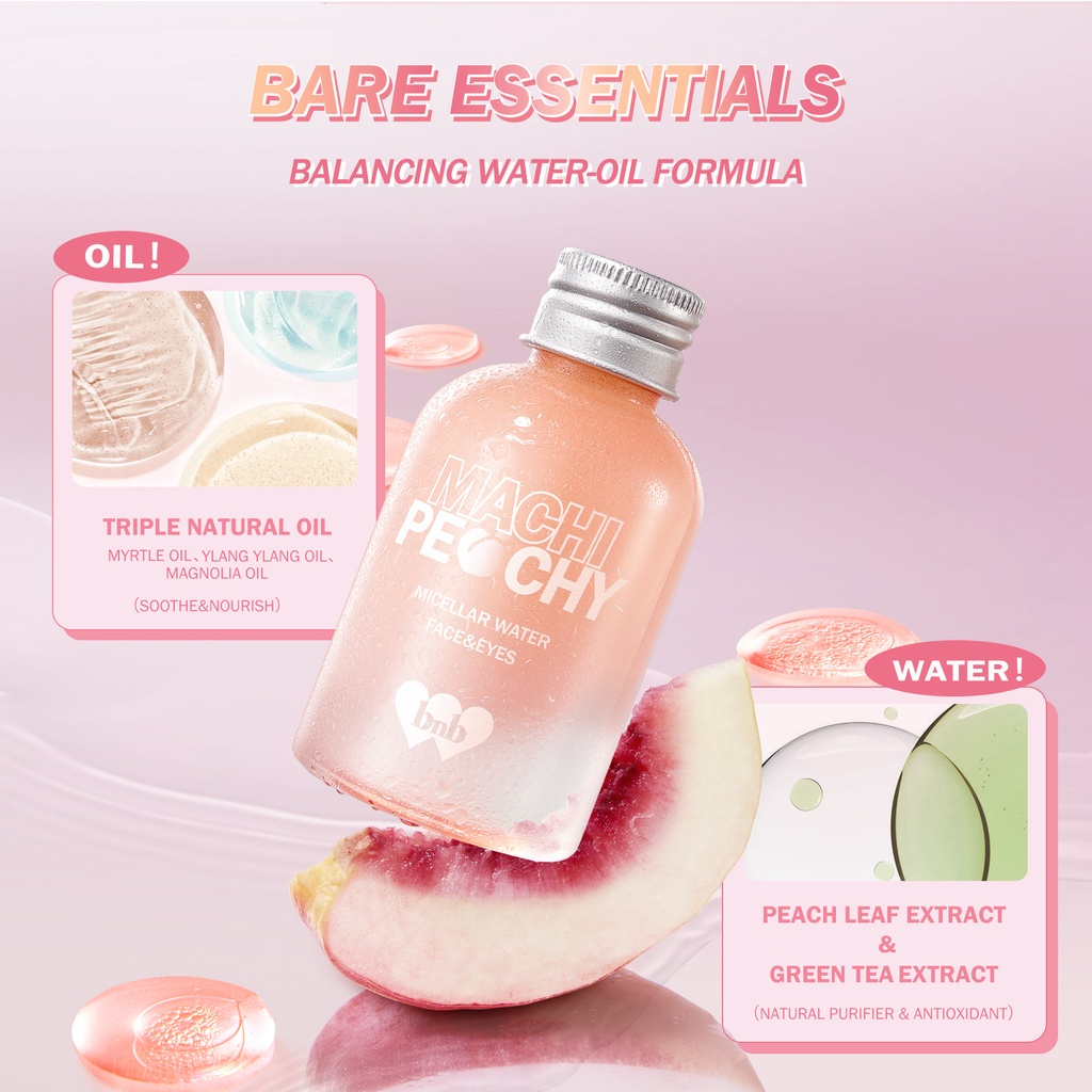 BNB Barenbliss Machi Peachy Micellar Water Mineral Oil Free Face & Eyes [All Face Gentle Cleansing] 100ml（EXP： 07/2026）