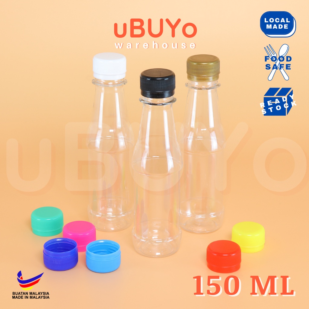 Botol kosong colourful cap Sauce Bottle / Botol Sos / Honey Bottle / Botol Madu / Syrup Bottle / Botol Sirap 150ml