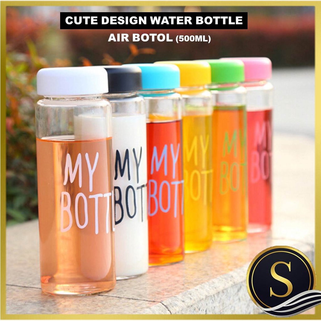 Bottle Botol Air Student Fashion Bottle Food Grade PP Material Nice Design Cawan Cup 500ml