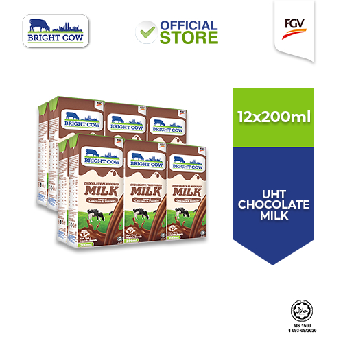 Bright Cow Chocolate Flavored UHT Milk 200ml x 12