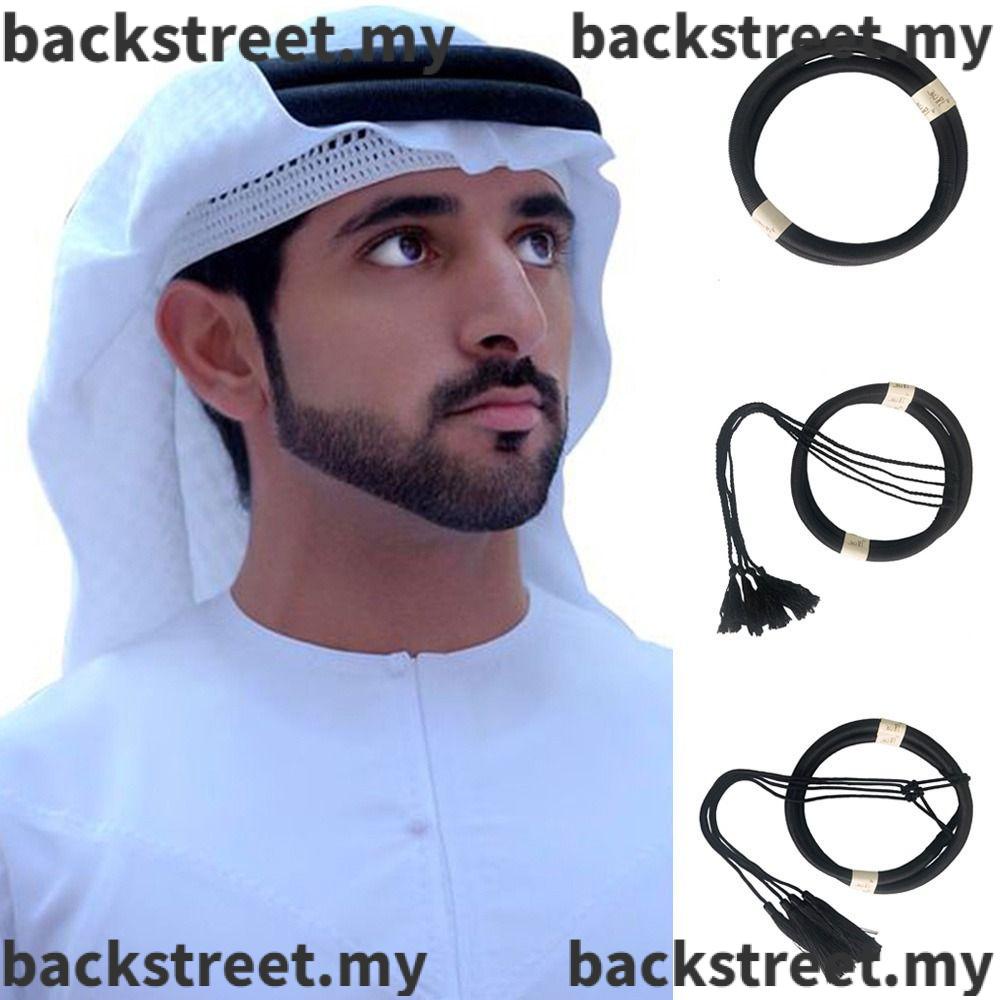 BS 1Pcs Headwear Rope, Desert Accessories Muslim Headrope, Durable Man Saudi Arabic Dubai Islamic Clothing Black Egal Shemagh Shawl for Adults Kids