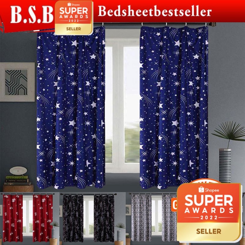 B.S.B BSB Modern Langsir Curtain Semi Blackout Ready Stock In Malaysia