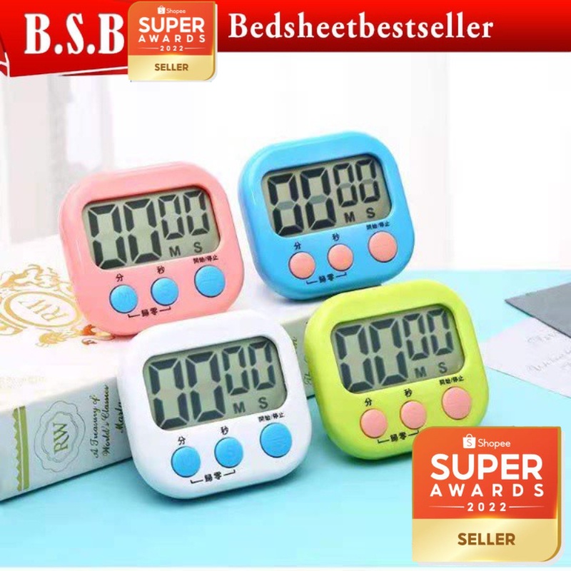 B.S.B Eng Version LCD Digital Kitchen Timer Cooking Baking Oven Timer Loud Alarm Clock Magnetic Countdown Back Stand