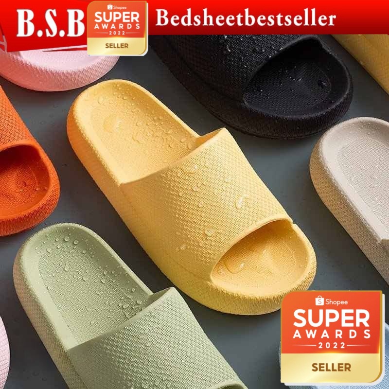 B.S.B Slipper Women Sandal Men Unisex Soft Home Japanese Shoe Thick Slipper Selipar lelaki perempuan Kasut Rumah
