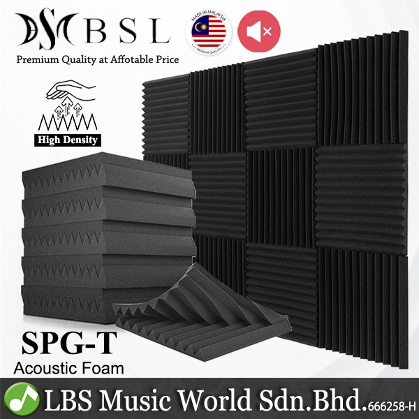 BSL Triangle 30 X 30 X 2.5cm Recording Studio Acoustic Panel Foam for Soundproof Noise Cancelling Isolation