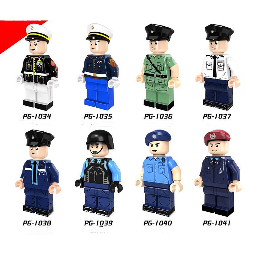 Building Blocks Police Series Marines Minifigure Assembling Educational Toys action figures YM