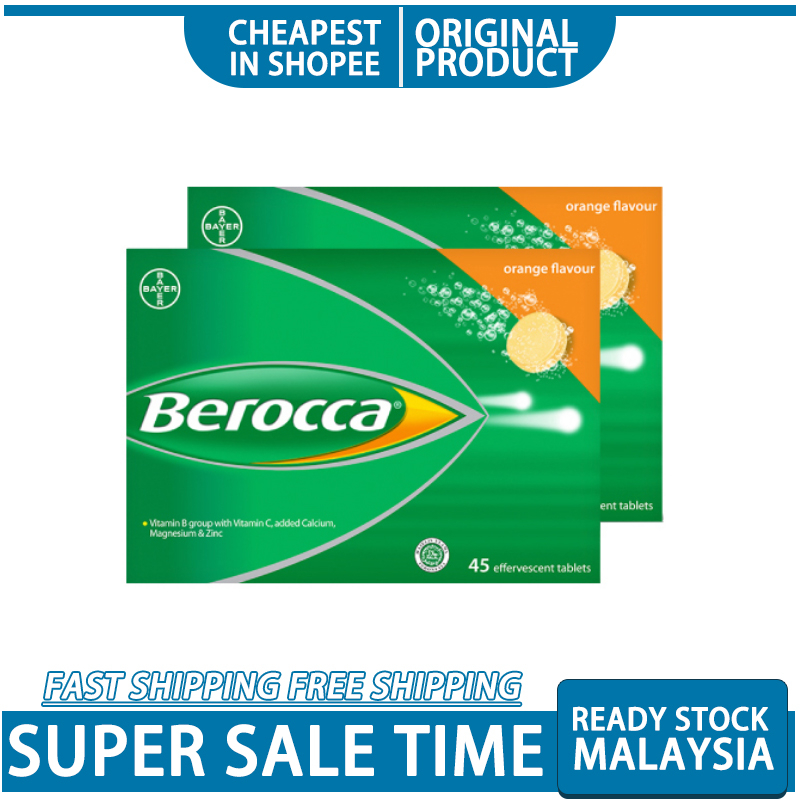 buy 1 free1 Berocca Orange Effervescent Tablets (2 packs x 45 tablets)