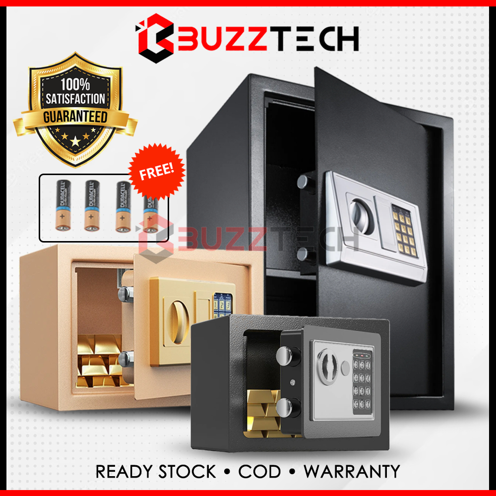 BuzzTech Premium Safety Box Home Office Hotel Digital Safe Box Money Box Metal Security Box Peti Simpanan Besi Kotak 保险箱