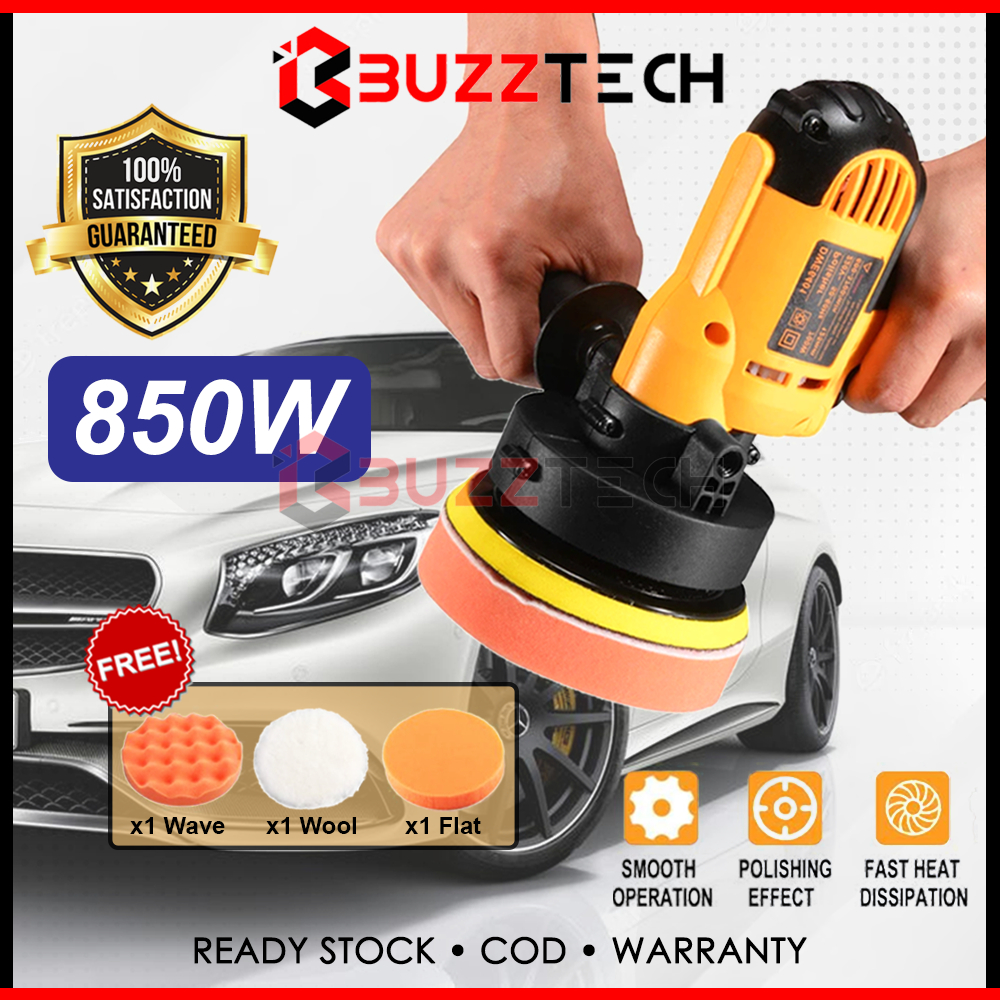 BuzzTech Professional 850W Electric Car Polisher Sander Buffer Car Polishing Machine DIY Mesin Polish Kereta Car Care