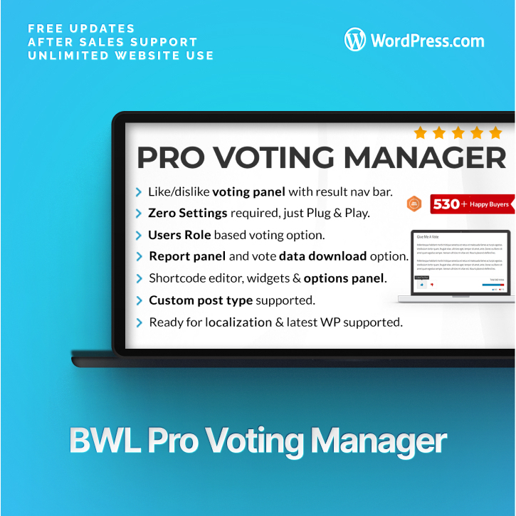 BWL Pro Voting Manager - Wordpress Pro Plugin