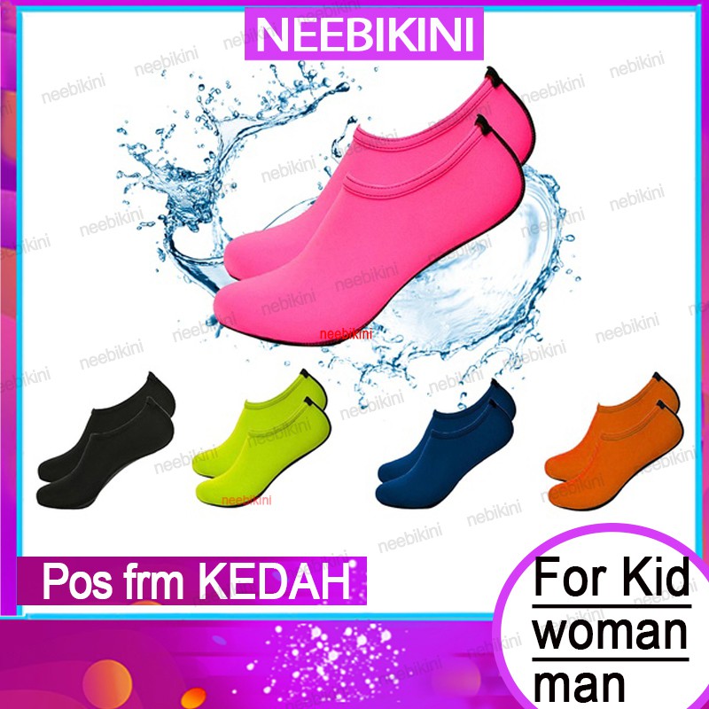 C1 Swimming shoes adult swimming sock Anti slippery kid swimshoes beach sock kasutrenang dewasa 游泳鞋 kasut berenang budak