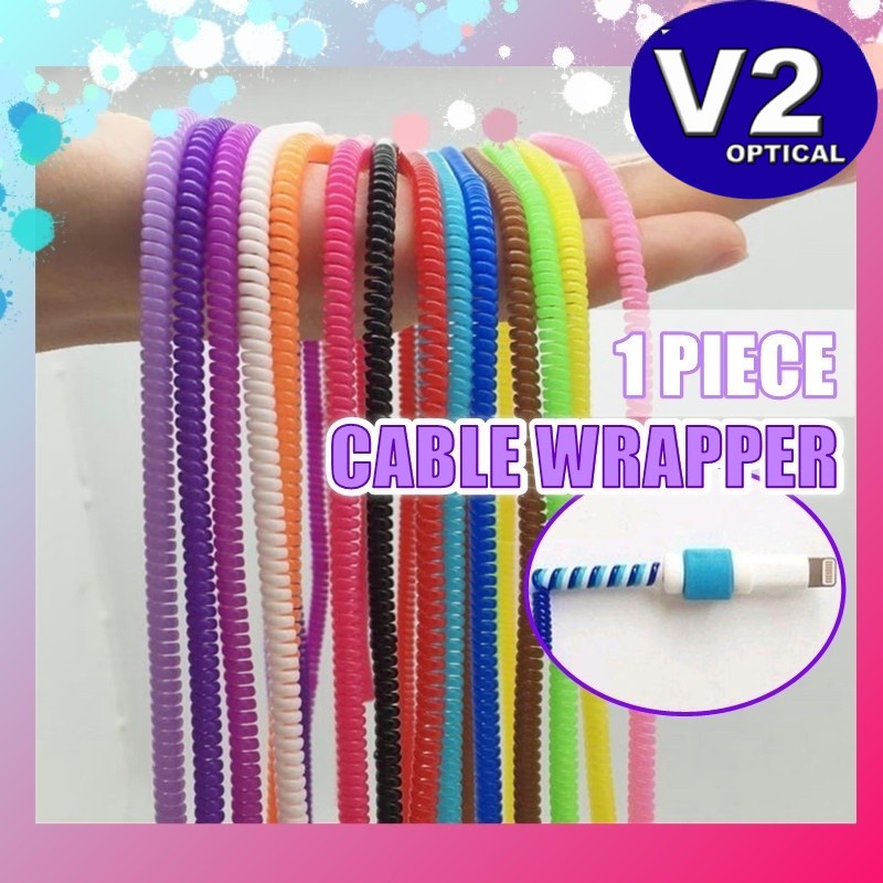 (Cable Wrapper) Protector Headphone Charger Spiral Cord String Data Line Cover DIY Charging Wire Safeguard IOS Android