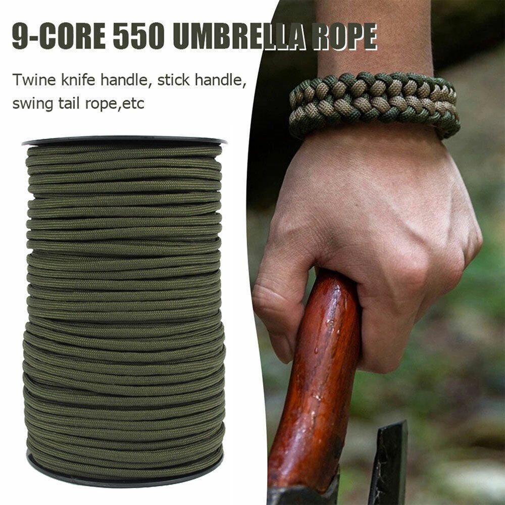 CAMPERPARK paracord 100m 9-Core umbrella ropes survival parachute cord diy braided bracelet tali paracord flysheet rope