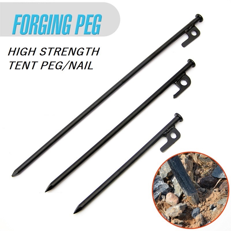 Camping Tent Peg 20/30/40cm Pancang Khemah Besi Tent Nail Stake Peg Tarp Flysheet Sand Peg Stake Nail