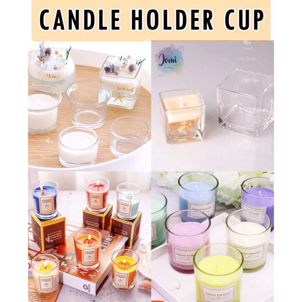 Ready StockCandle Holder Cup Holder Wax Container Bowl Mold DIY Bottle Jar Cylinder Suqare Shape Bottle Creative Vase