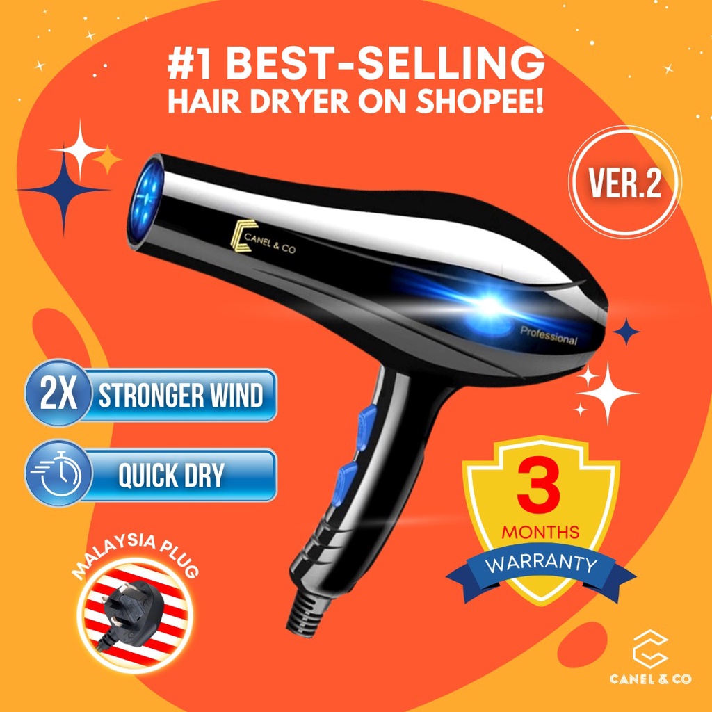 CANEL&CO [4in1] Professional Blue Ray Ionic Tech 2200 Hair Dryer Saloon 850W Strong Wind Pengering Rambut Hairdryer